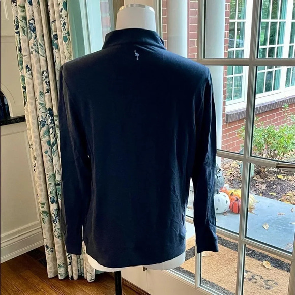 TaylorByrds  Mens Navy Blue 100% Cotton 1/4 Zip Pullover Size M - Picture 6 of 12
